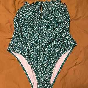 Green One Piece Swimsuit - 3X